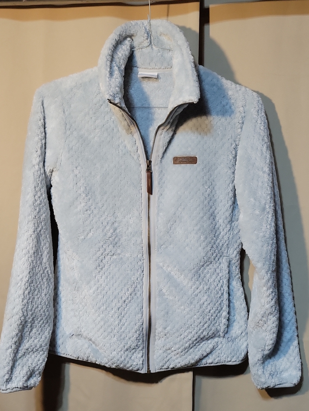 Columbia Light Blue Plush Full-Zip Teddy Jacket